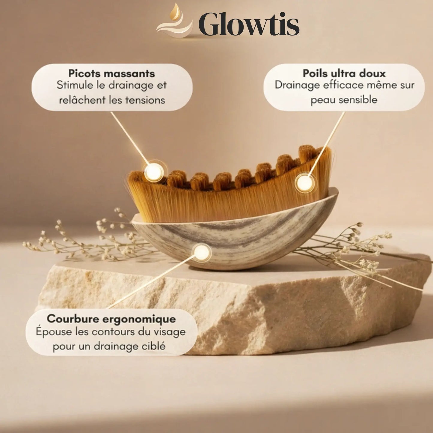 Brosse lymphatique visage