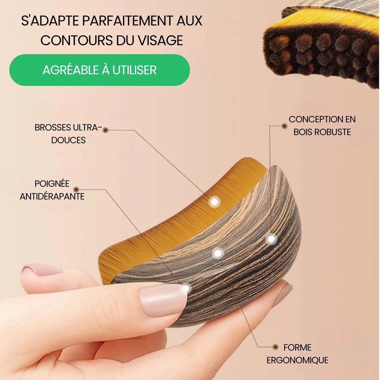 Brosse lymphatique visage